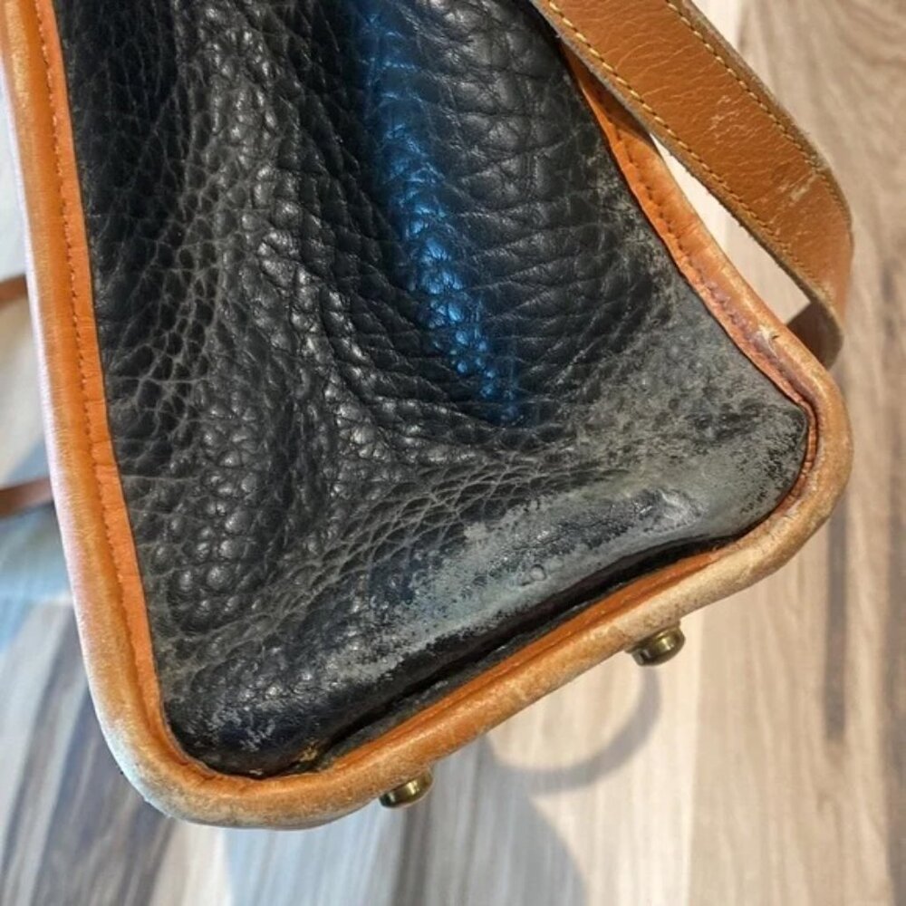 🎥 Vintage ♡ Dooney & Bourke ♡ All Weather Leather Briefcase / Messenger Bag - Picture 12 of 16